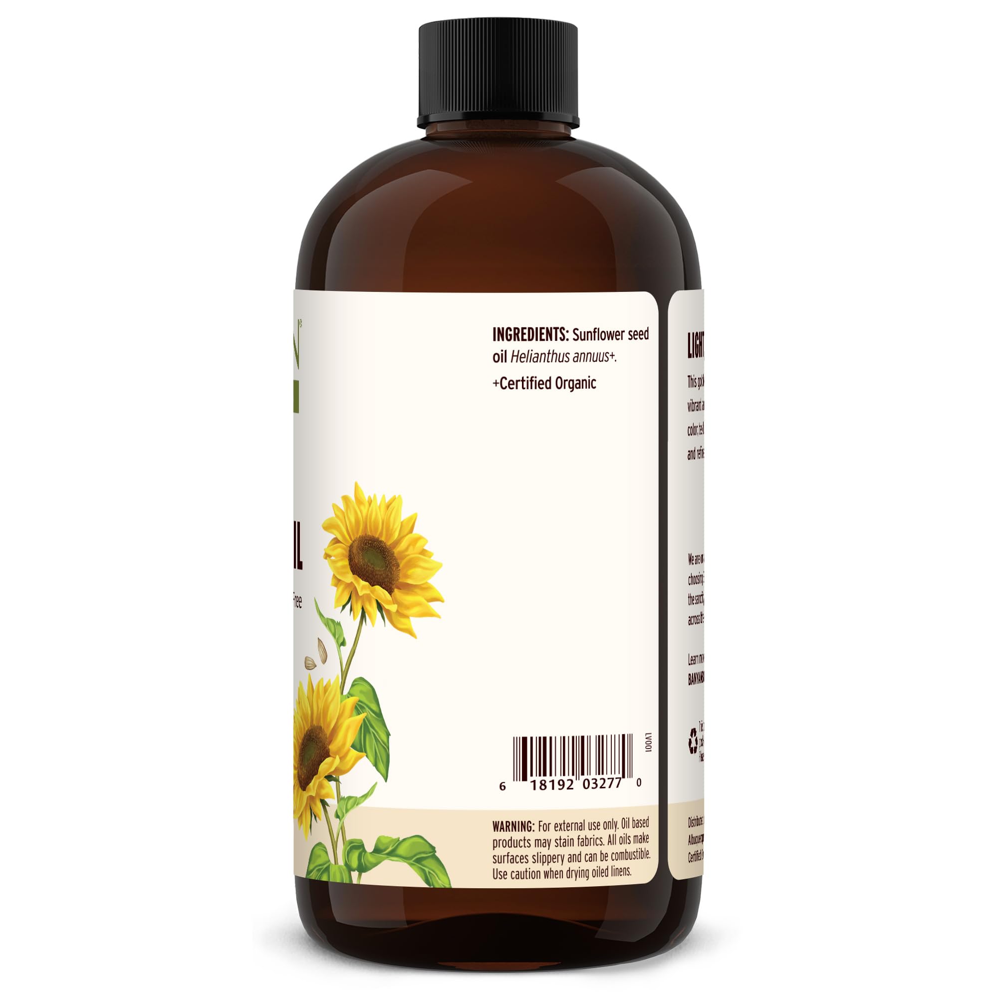 Banyan Botanicals Sunflower Oil supports hair-care routine for frizz control.