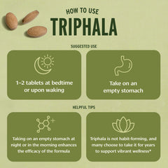 Banyan Botanicals Triphala tablets closeup of individual tablets