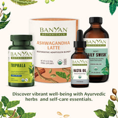 A drop of Banyan Botanicals Vata Massage Oil on skin for nourishment.