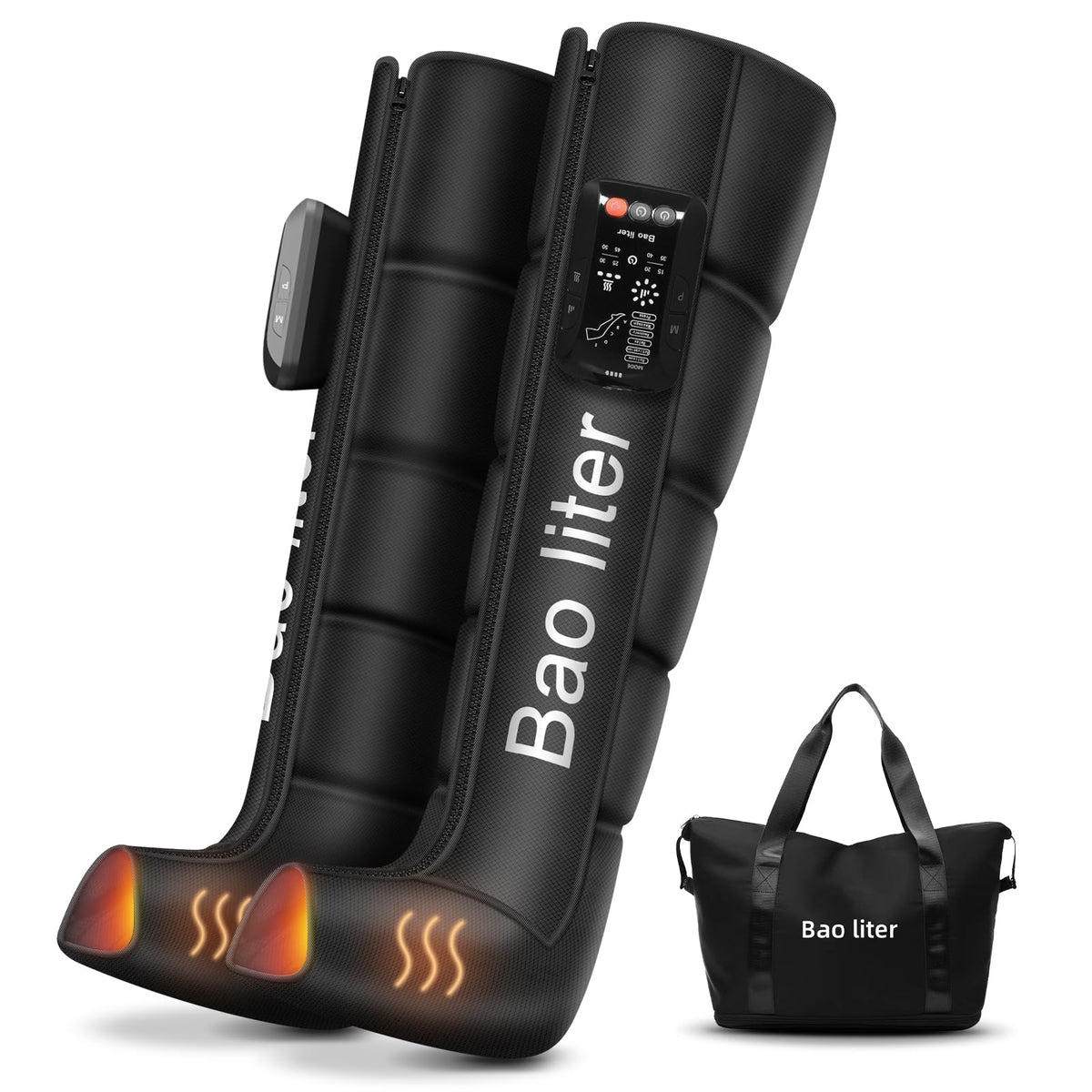 Bao liter leg compression massager boots provide post-workout recovery with targeted compression.