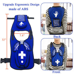 Baozenp Heimlik trainer vest back view showing durable ABS shell.