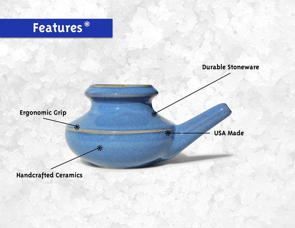 Baraka dishwasher-safe neti pot simplifies cleaning after use.