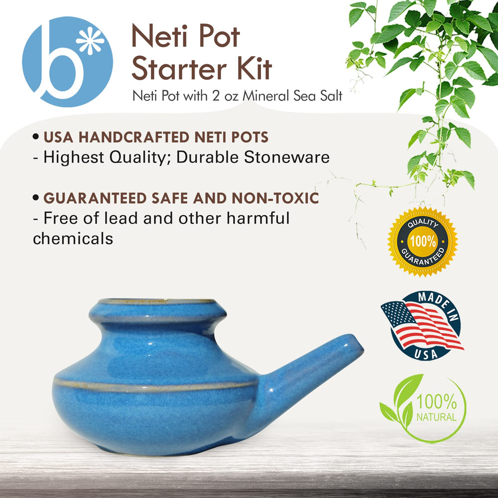 Baraka handmade glazing detail on the neti pot highlighting craftsmanship.