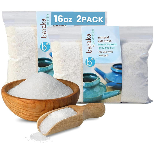 Baraka mineral sea salt rinse bottle for daily nasal cleansing