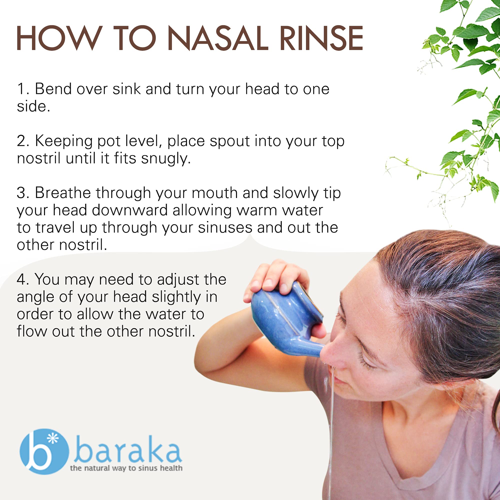 Baraka neti pot rinse setup ready for comfortable nasal care