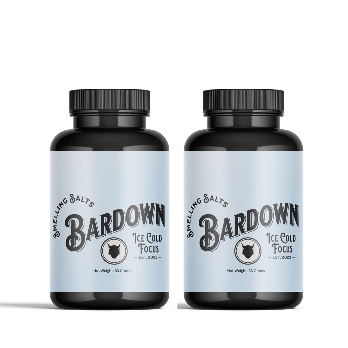 Bardown Smelling Salts Power Salts 2-pack front view for pre-workout focus.