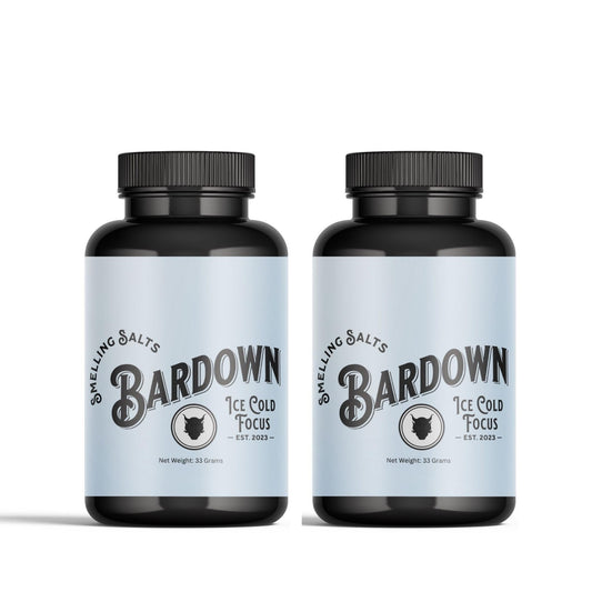 Bardown Smelling Salts Power Salts 2-pack front view for pre-workout focus.