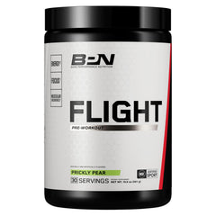 Bare Performance Flight pre-workout can with label visible for energized workouts