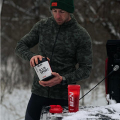 BARE G1M drink being poured into a shaker for on-the-go fueling
