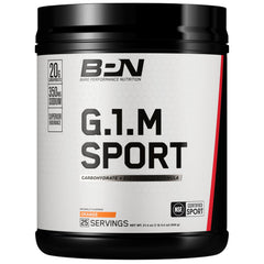 BARE G1M orange tub front shows fast-digesting carbs for steady energy