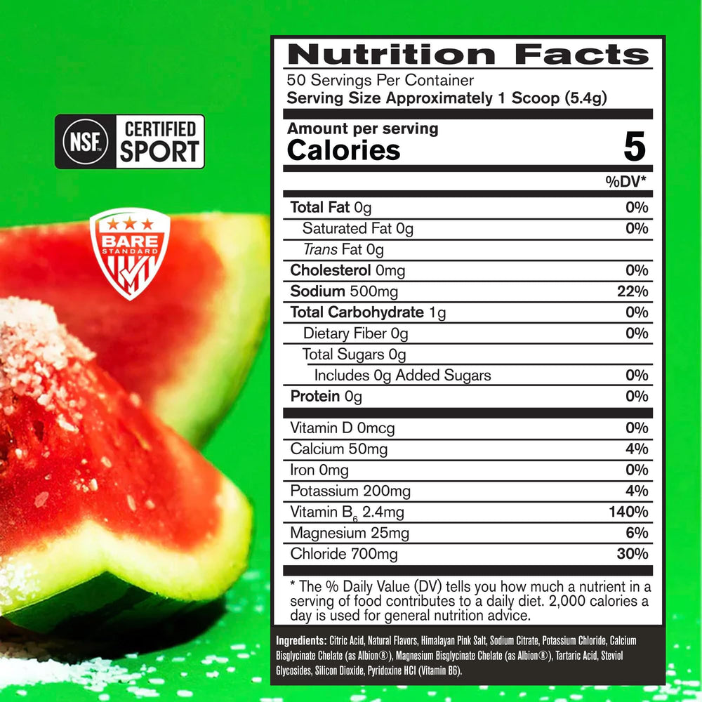 BARE PERFORMANCE NUTRITION BPN Electrolytes Salted Watermelon packaging and label view