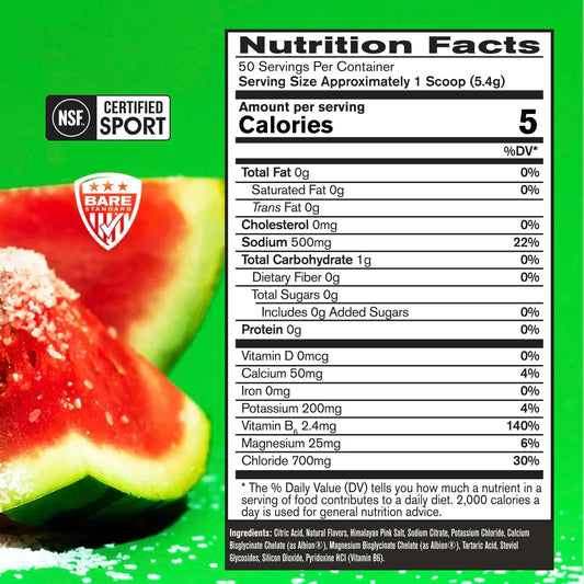BARE PERFORMANCE NUTRITION BPN Electrolytes Salted Watermelon packaging and label view