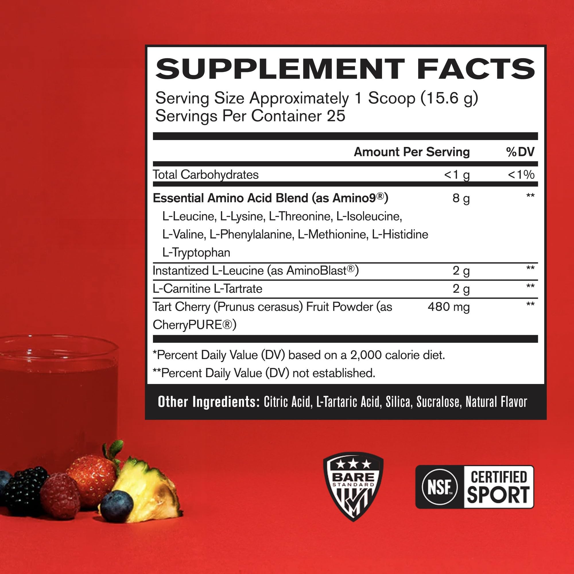 Bare Performance Nutrition BPN Recover amino9 blend bottle supporting muscle repair.
