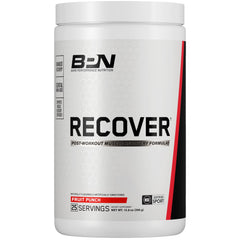 Bare Performance Nutrition BPN Recover bottle pouring after training for smooth post-workout recovery.