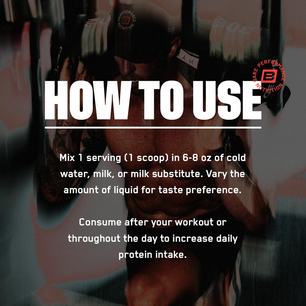 Bare Performance Nutrition BPN packaging on shelf signals 27 servings value.