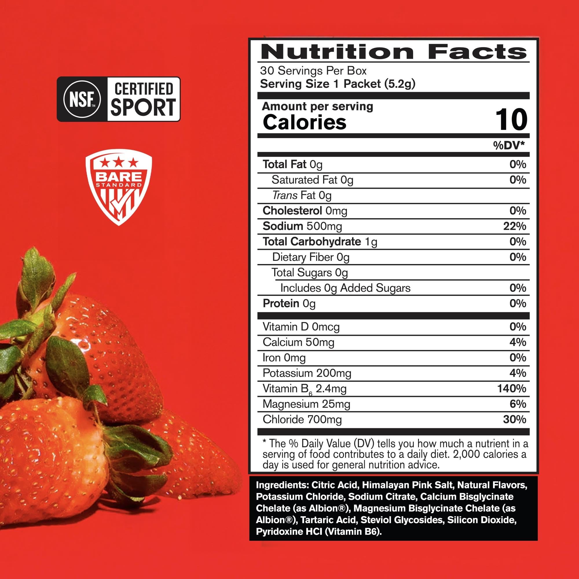 BARE PERFORMANCE NUTRITION single-serving packet for convenient hydration on the move