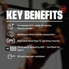 BARE PERFORMANCE NUTRITION EndoPump ingredients close-up, transparent formula for workout support.
