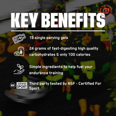 BARE PERFORMANCE NUTRITION Go Gel mid-run, grab a pack for instant energy.