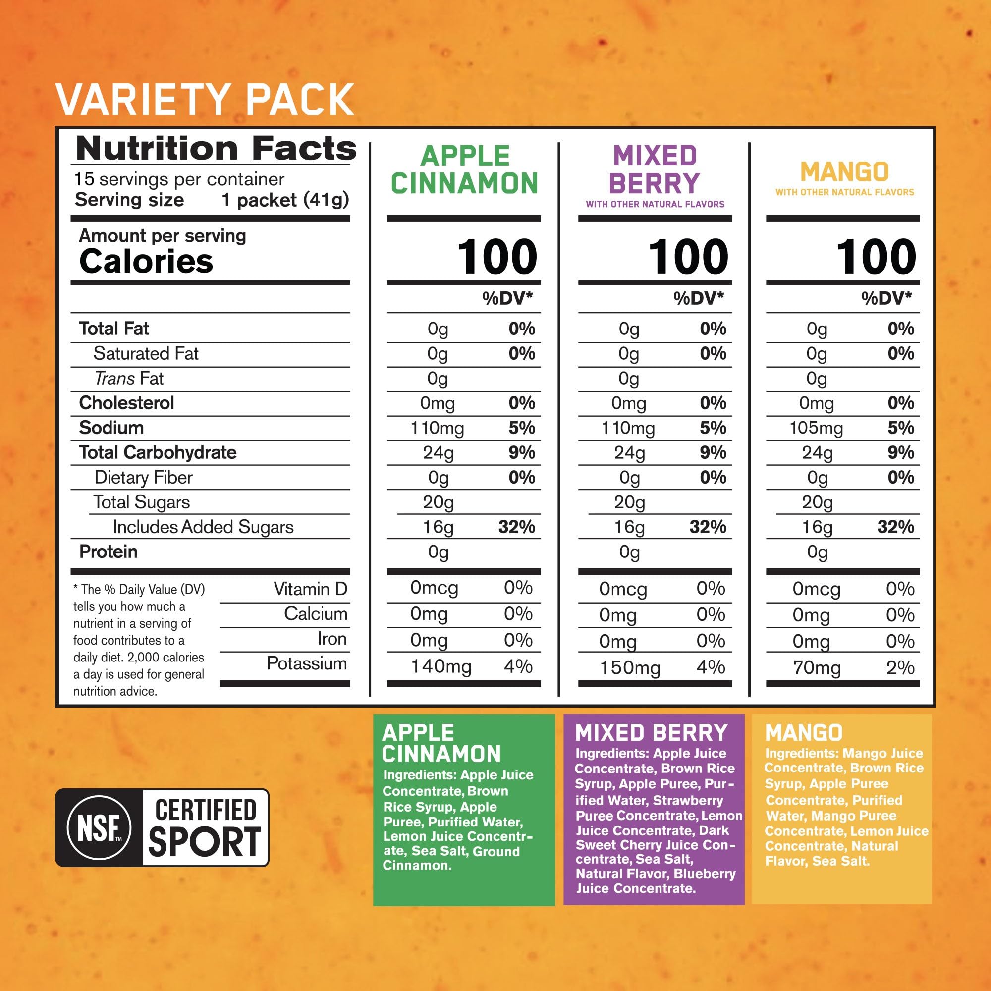 BARE PERFORMANCE NUTRITION Go Gel Mixed Berry pack offers steady carbs for long workouts.
