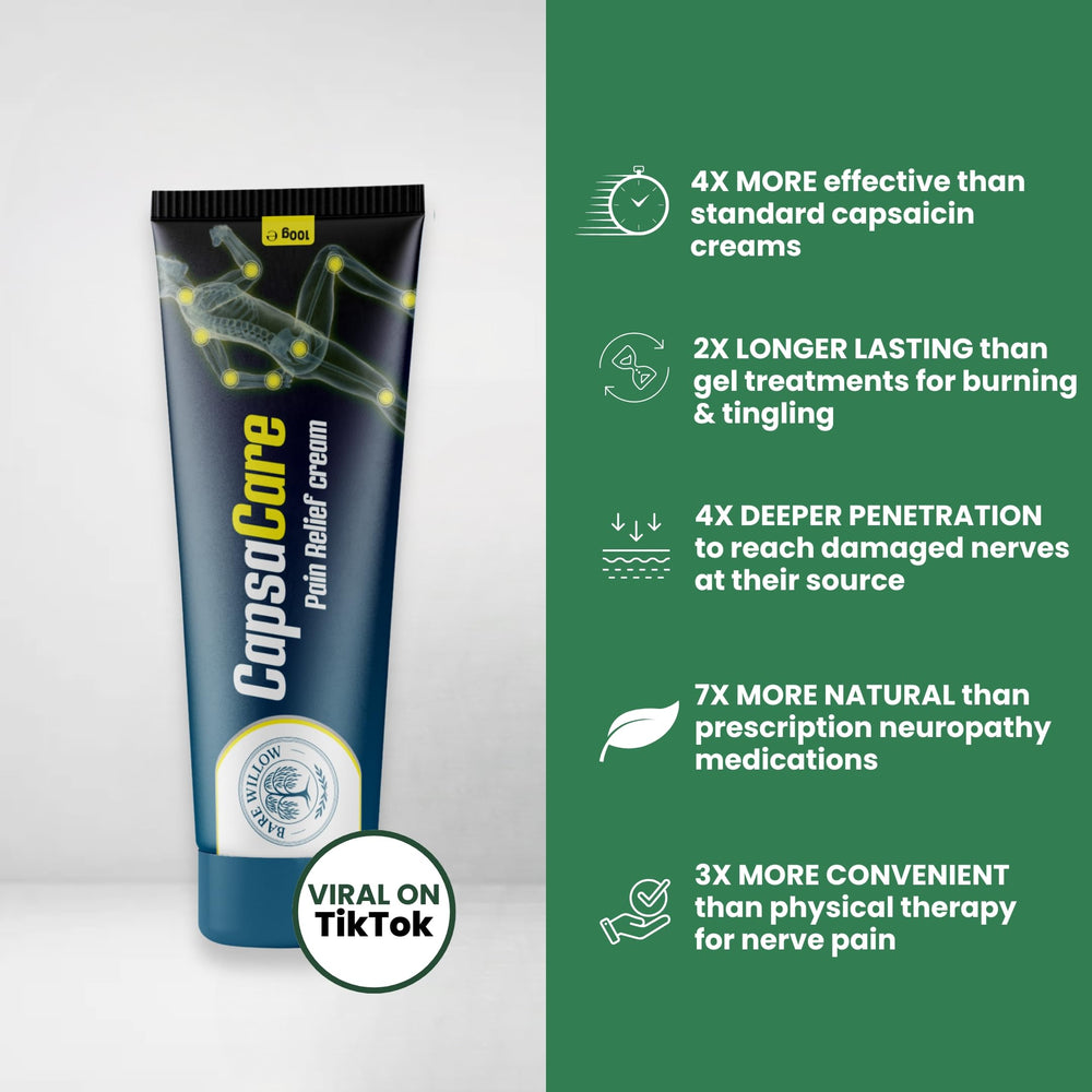Bare Willow CapsaCare applied to the hand for soothing relief.
