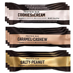 BarebeIIs Creamy Crisp protein bar close-up highlighting creamy texture and crisp pieces for on-the-go fueling.