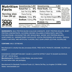 Barebells Brownie Dough bar unwrapped, breakfast-ready protein bite.