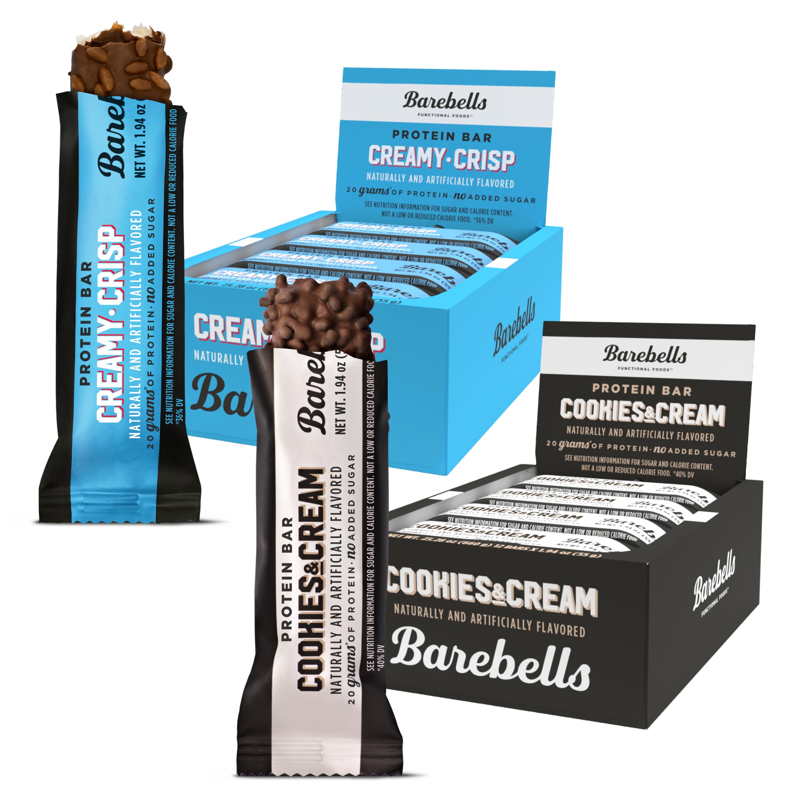 Barebells combo-pack box front, great value snack box.