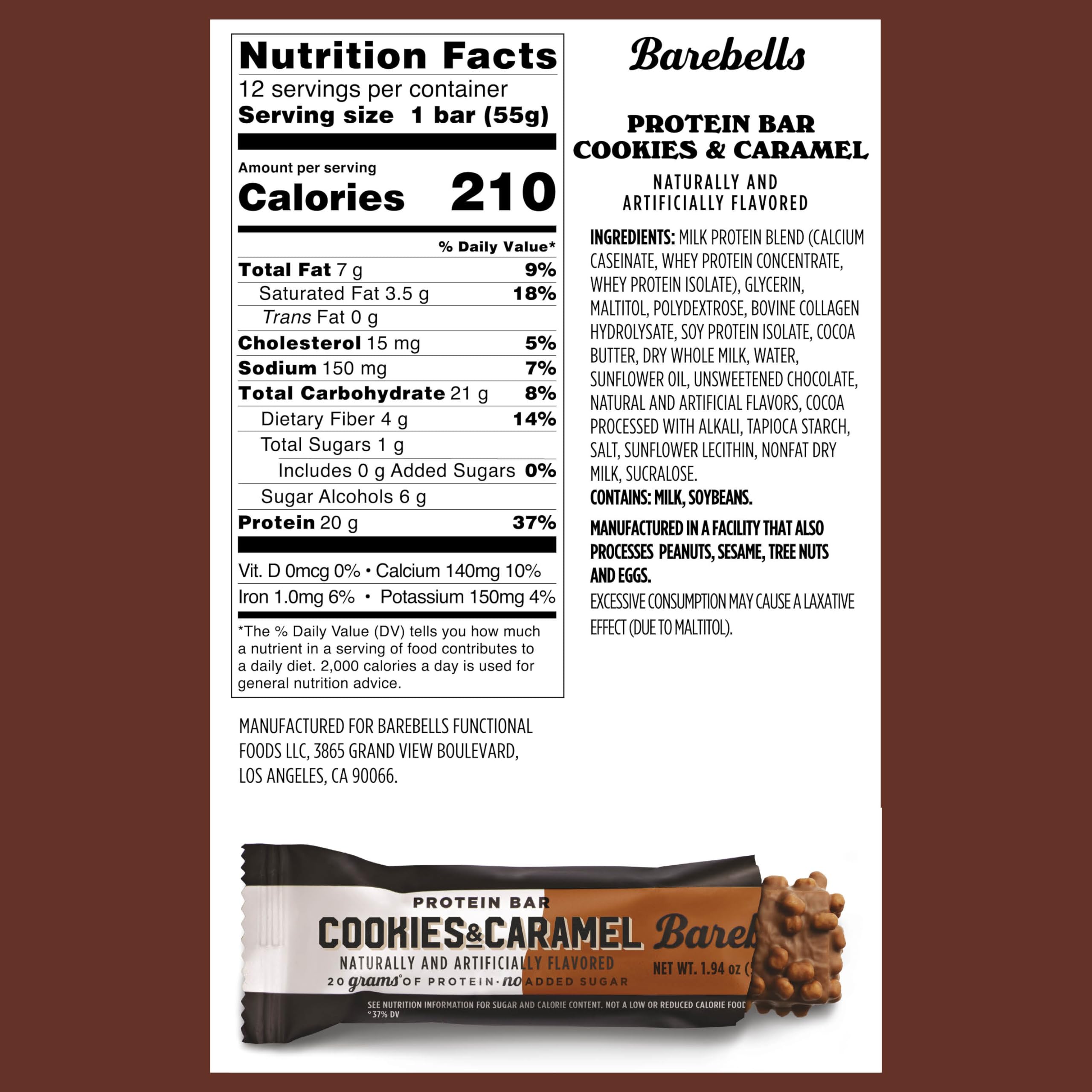 Barebells Cookies and Caramel bar close-up highlights silky coating and satisfying texture.