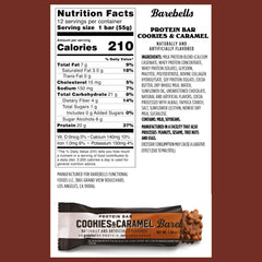 Barebells Cookies and Caramel bar close-up highlights silky coating and satisfying texture.