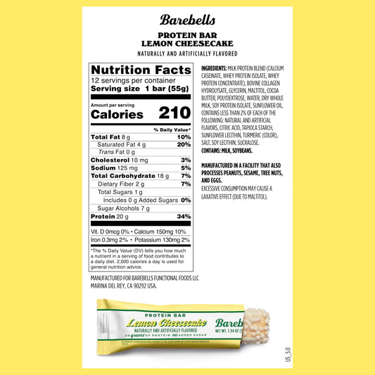 Barebells Lemon Cheesecake bar unwrap close-up for quick post-workout indulgence.