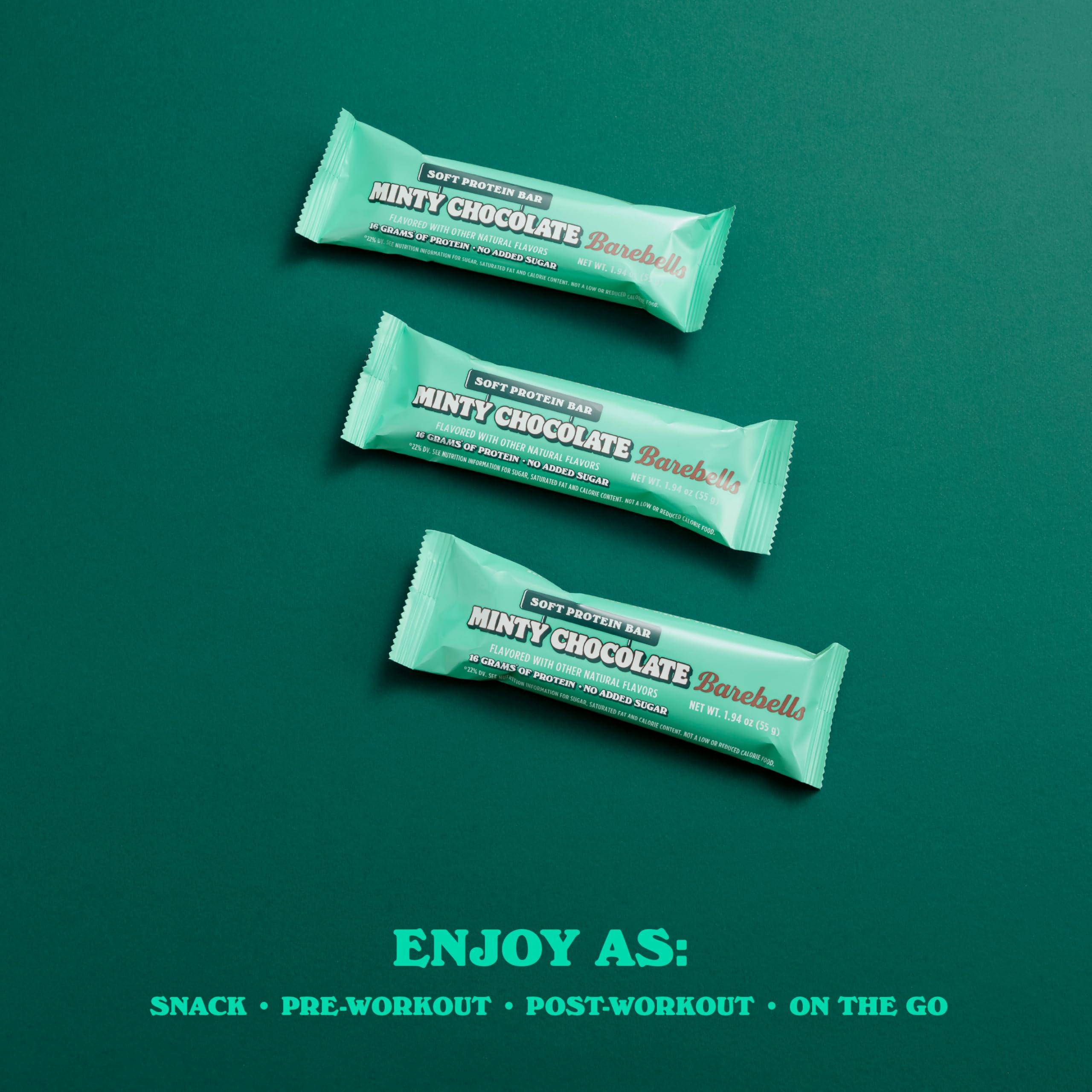 Barebells Minty Chocolate Soft Bar on-the-go lifestyle for busy days.