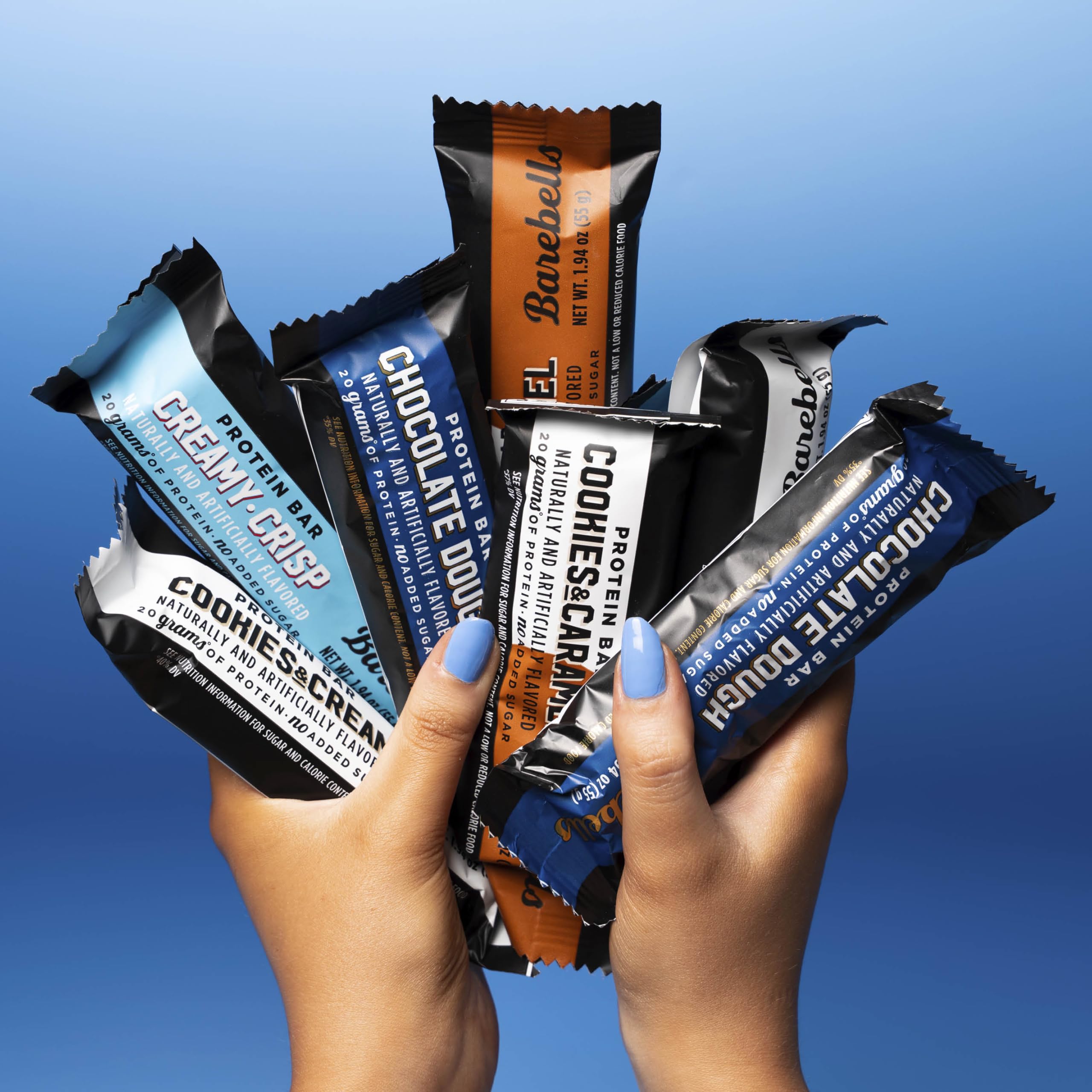Barebells protein bars on display promoting macro-friendly choice.