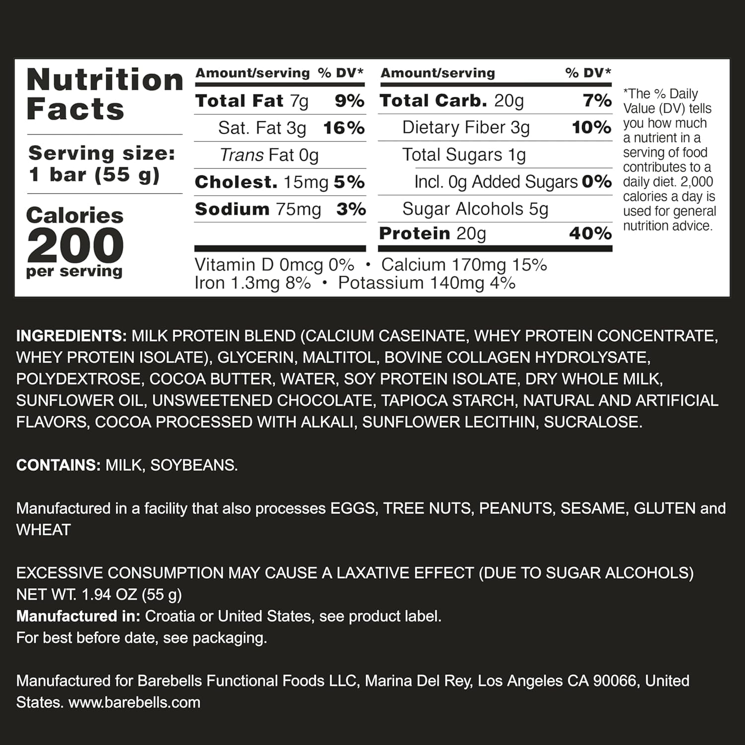 Barebells protein bar in hand offers a convenient high protein snack.