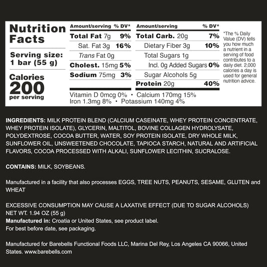 Barebells protein bar in hand offers a convenient high protein snack.