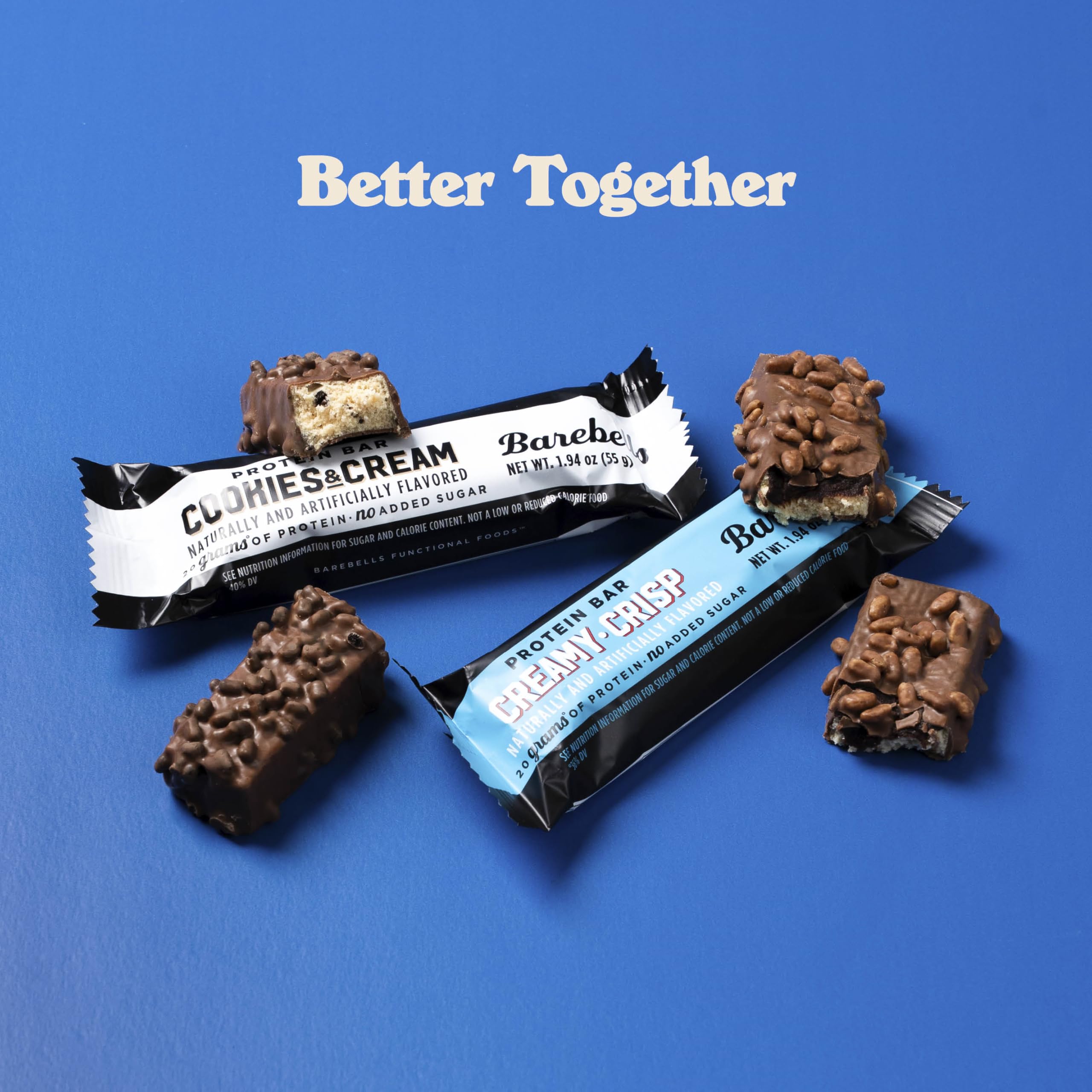 Barebells ready-to-eat bar on plate, grab-and-go treat.