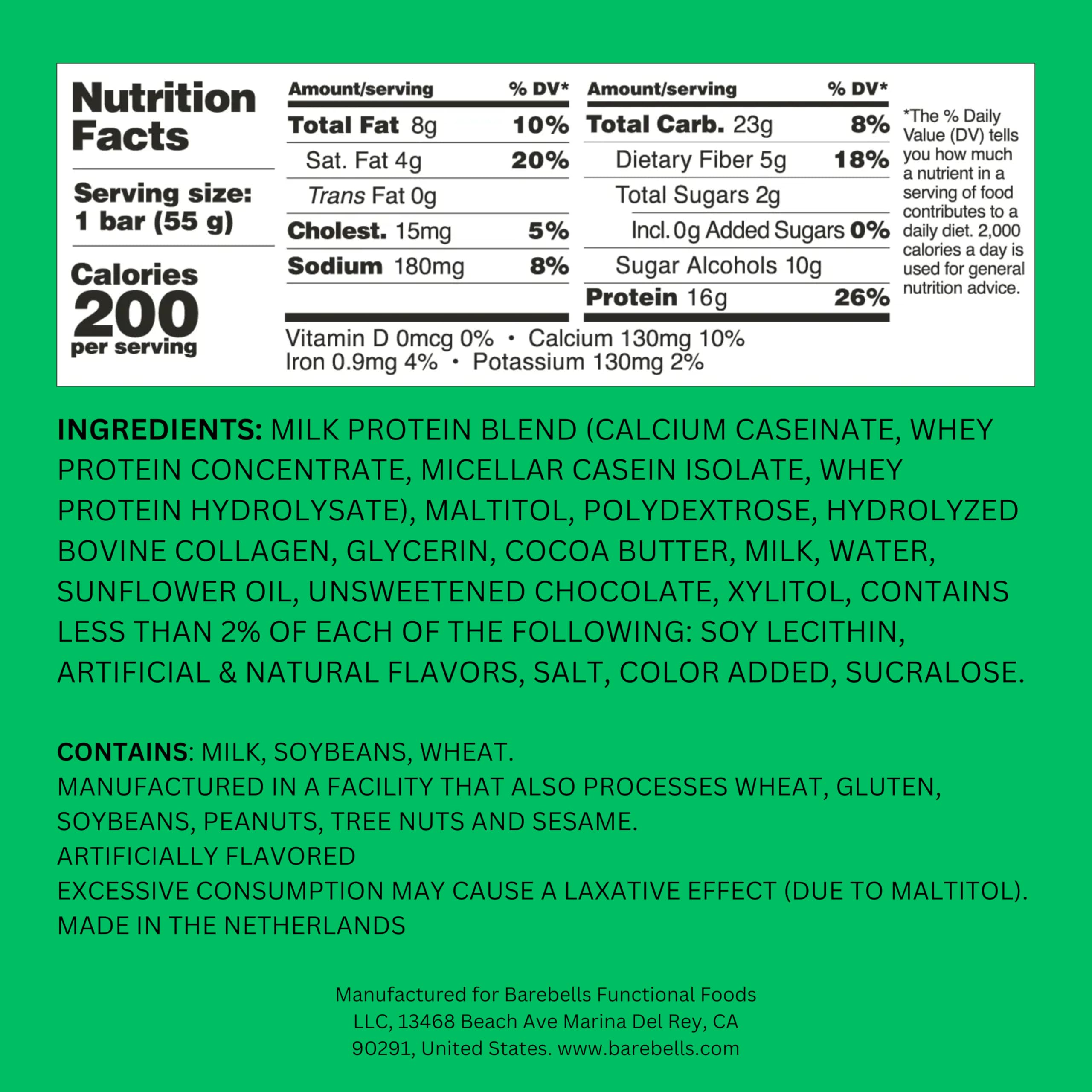 Cross-section of Barebells banana caramel soft protein bar showing the core