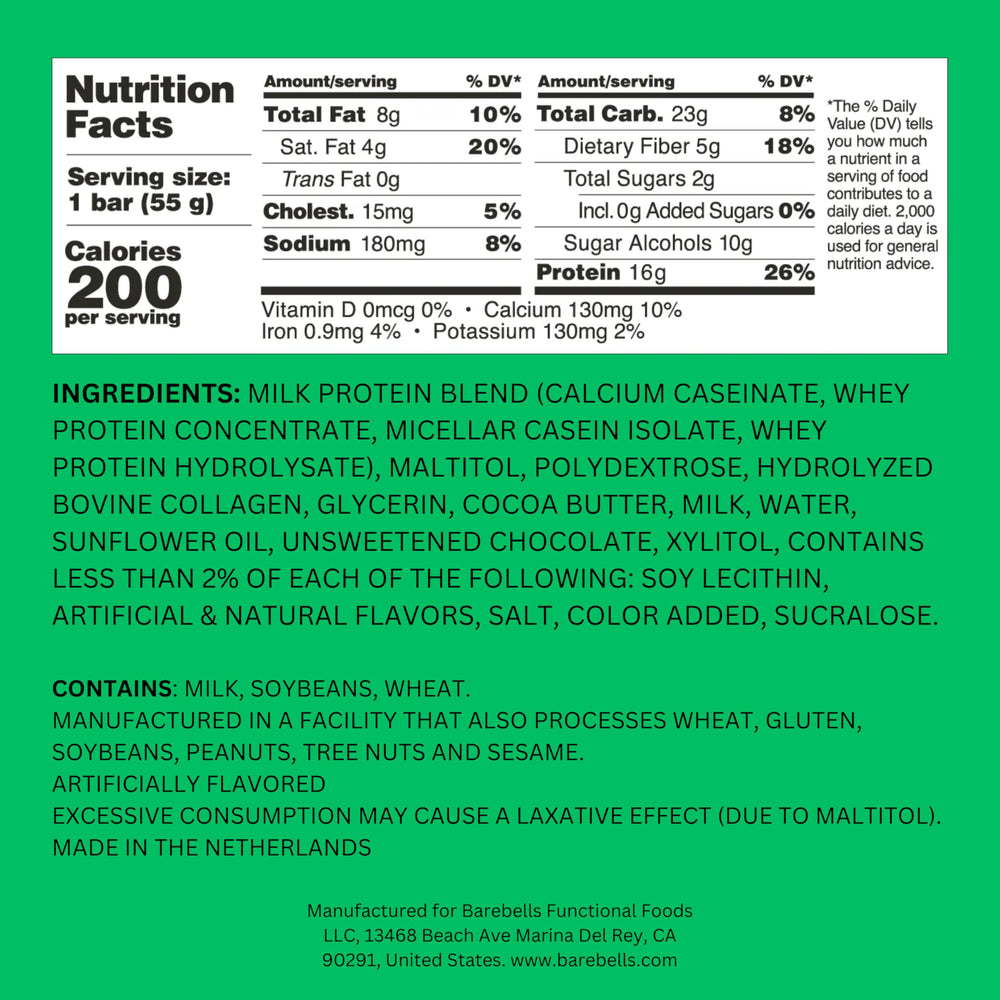 Cross-section of Barebells banana caramel soft protein bar showing the core