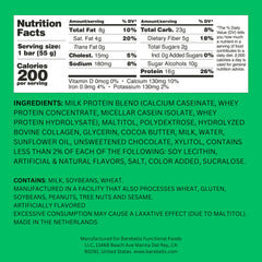 Cross-section of Barebells banana caramel soft protein bar showing the core