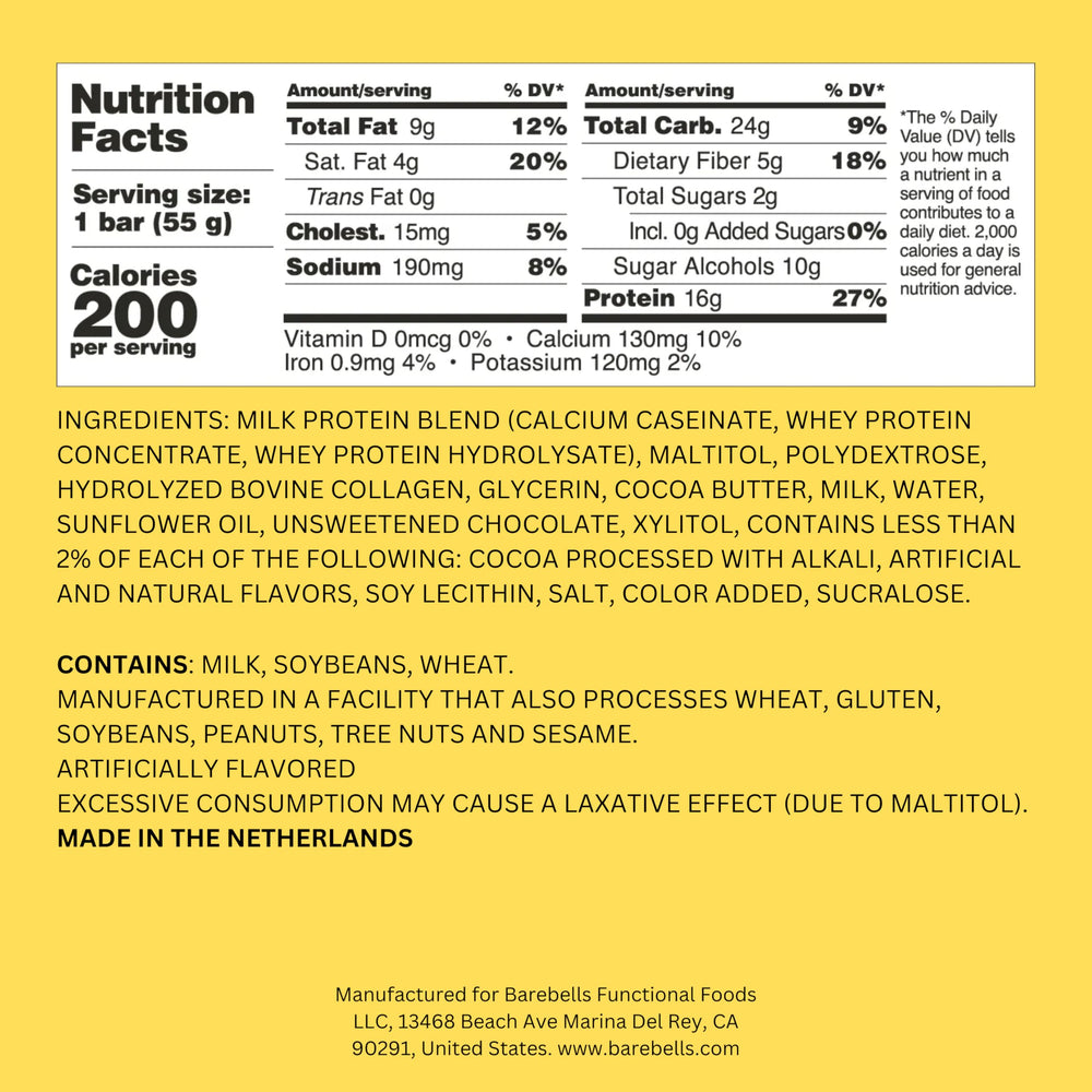 Barebells Soft Protein Bar Caramel Choco close-up with silky caramel center.