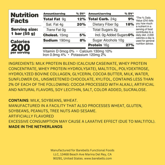 Barebells Soft Protein Bar Caramel Choco close-up with silky caramel center.