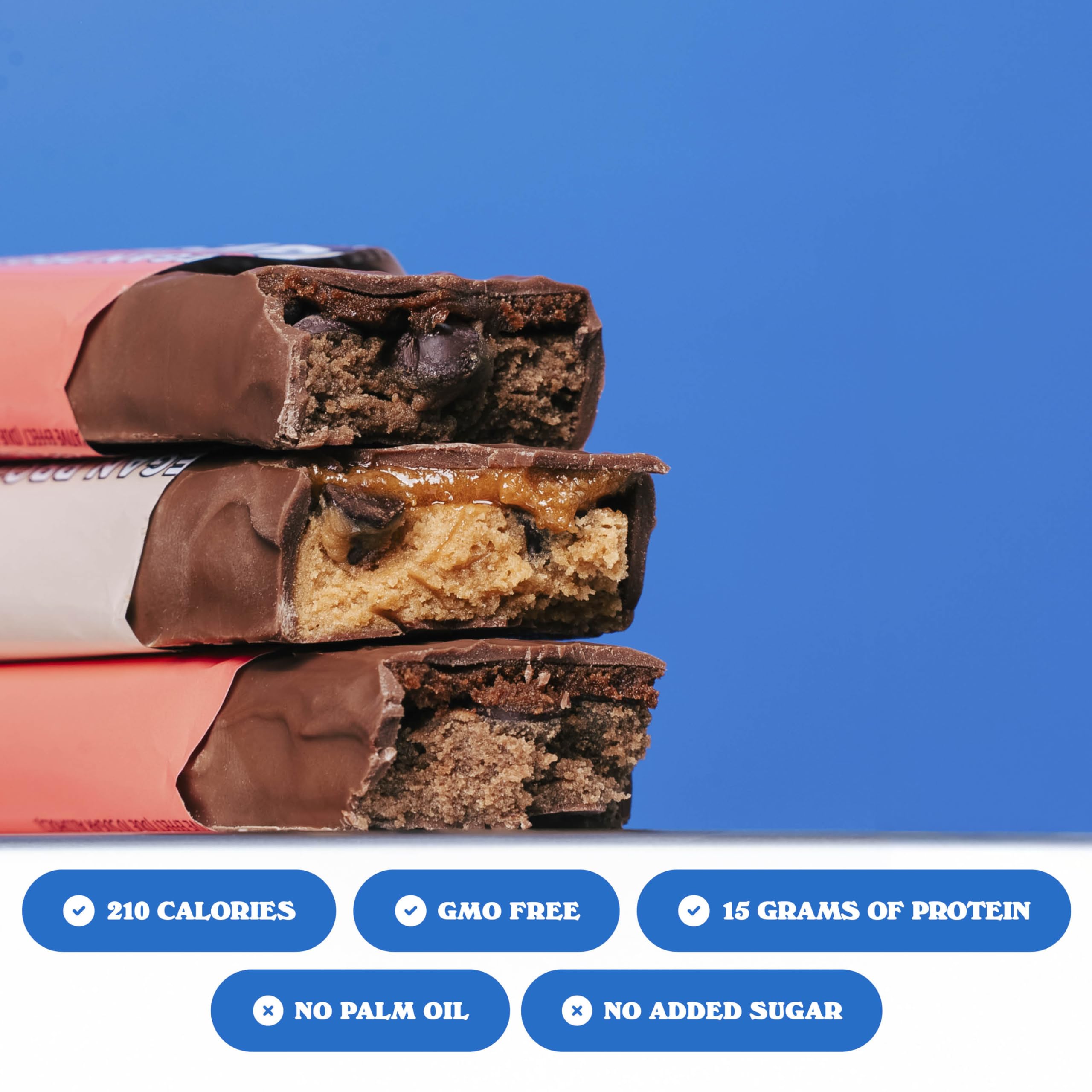 Barebells vegan protein bar caramel choco chip chocolate coating adds smooth sweetness.