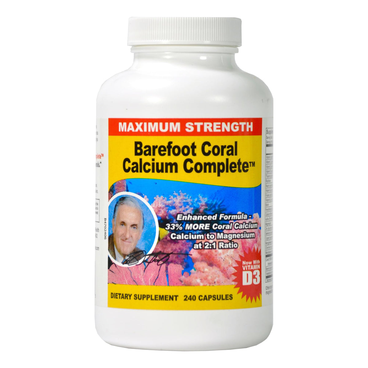 Barefoot Coral Calcium Complete 1500mg bottle for daily mineral support.