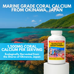 Barefoot Coral Calcium Complete ingredient panel shows D3 and B vitamin blend.
