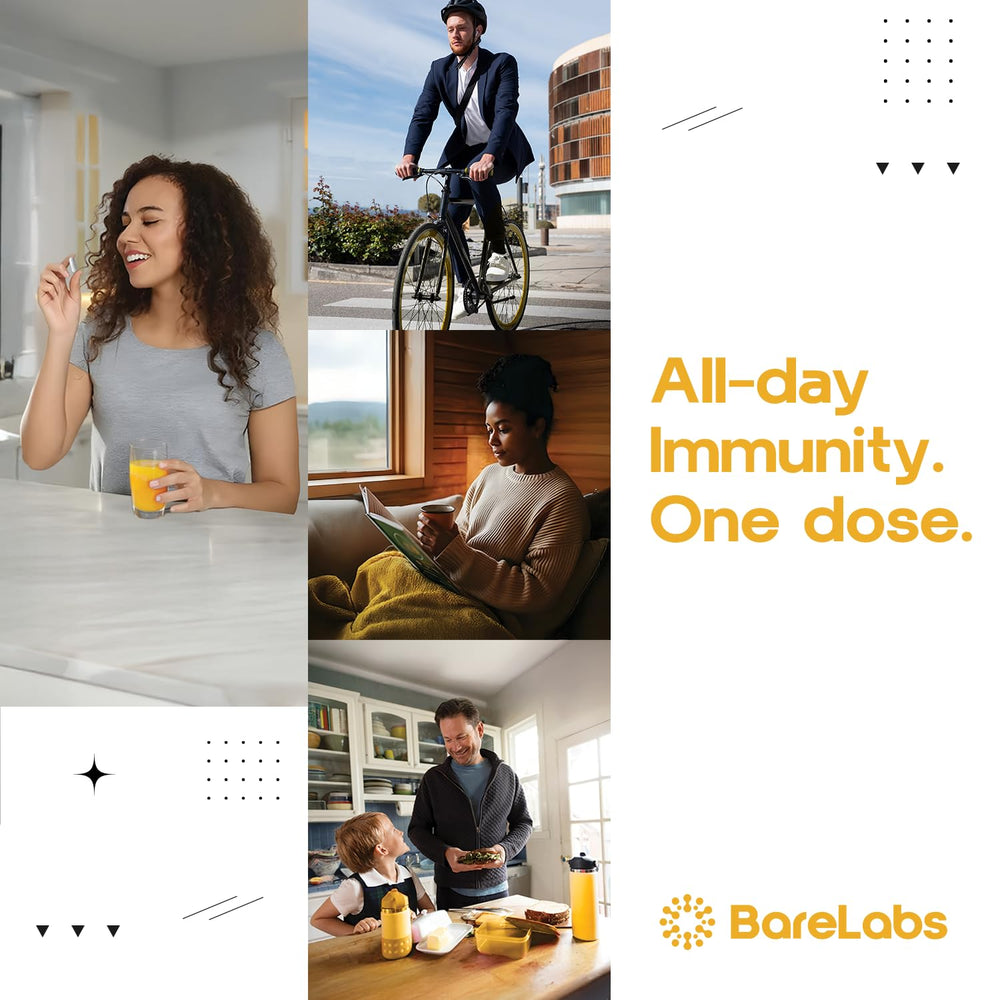 BareLabs capsules spilled on a white surface illustrate convenient daily supplementation.