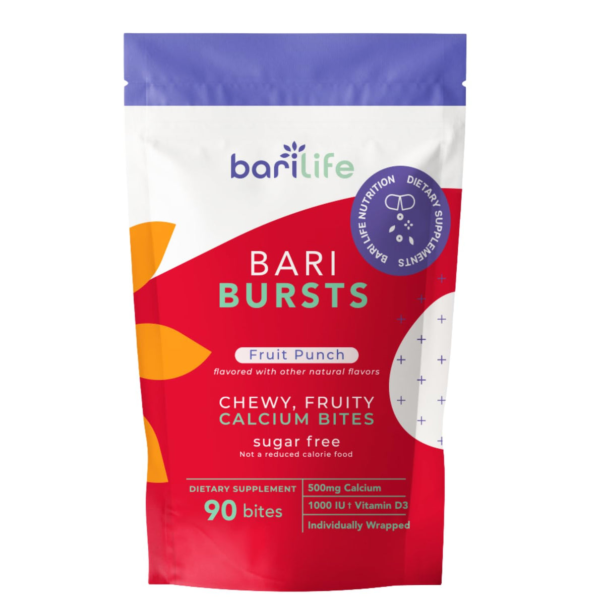 Bari Burst calcium citrate chews in fruit punch for post-surgery support