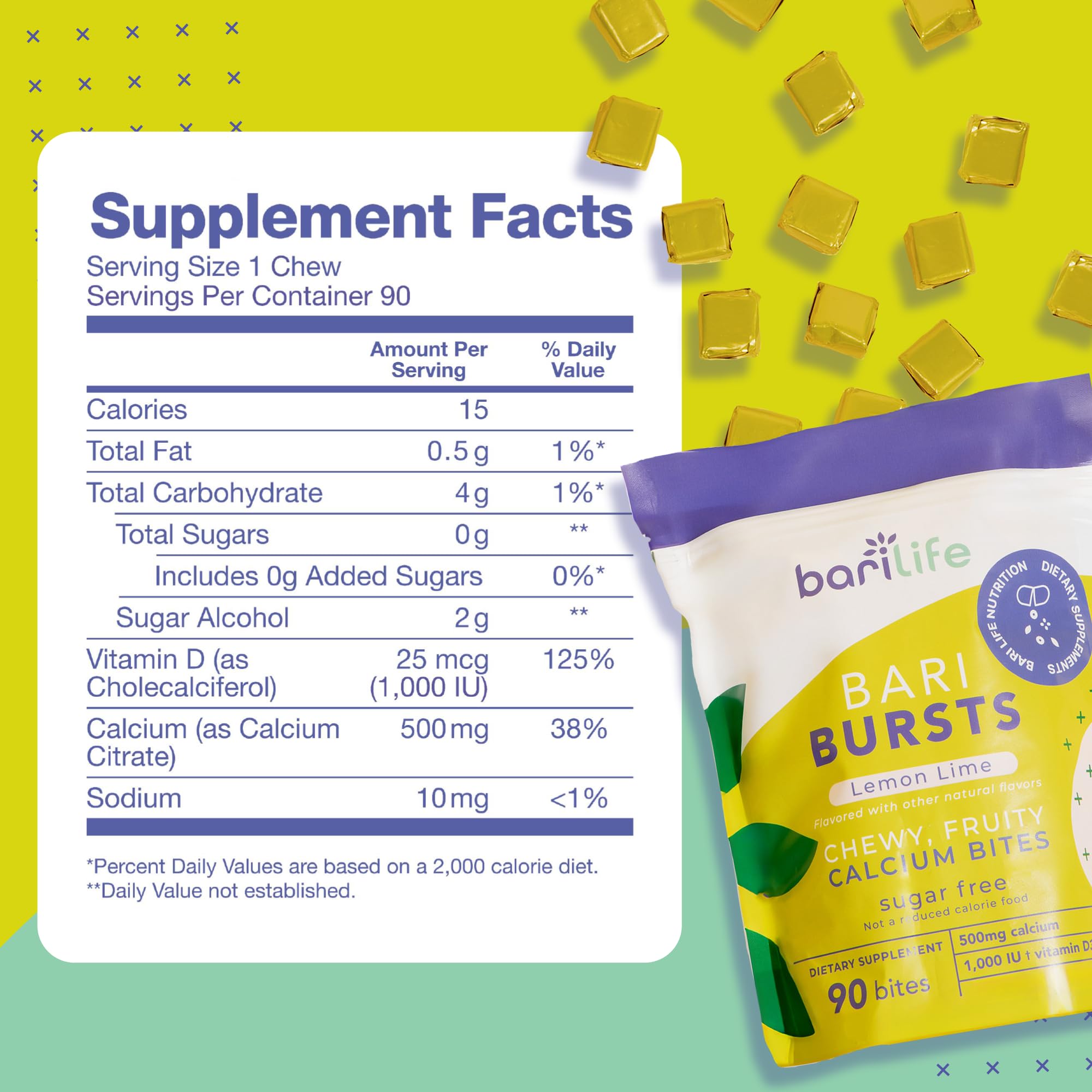 Individually wrapped BariBurst chews for grab-and-go convenience