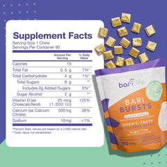 Butter Toffee Bari Burst pack front showcasing sugar-free, tasty dose