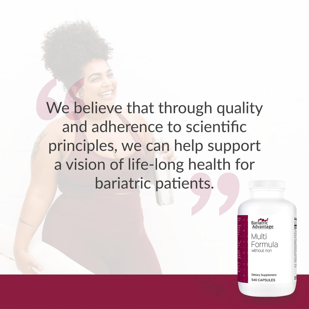 Bariatric Advantage 22 nutrients icons chart explains coverage at a glance.