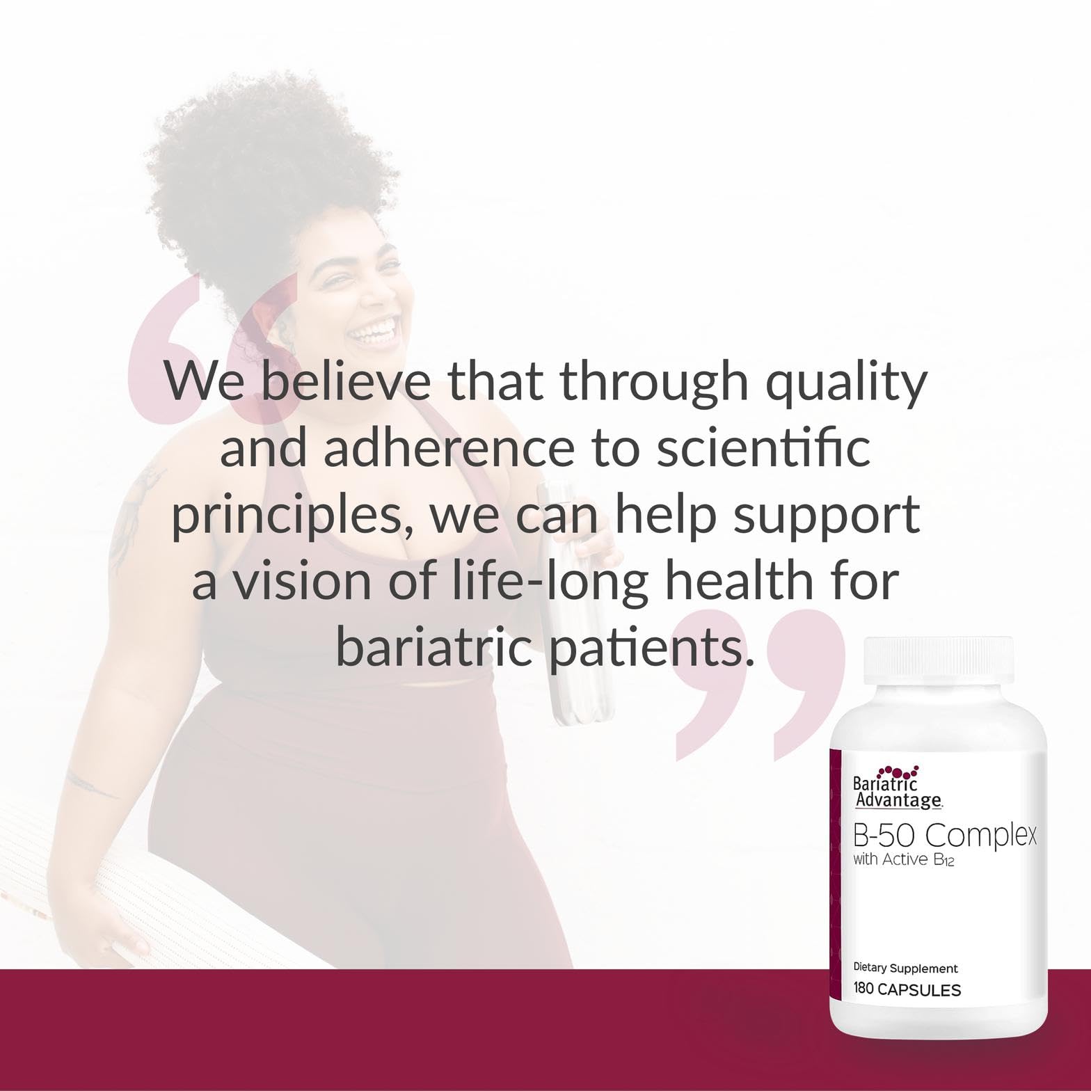 Bariatric Advantage B50 brain health benefit, complete B vitamin blend for energy support.
