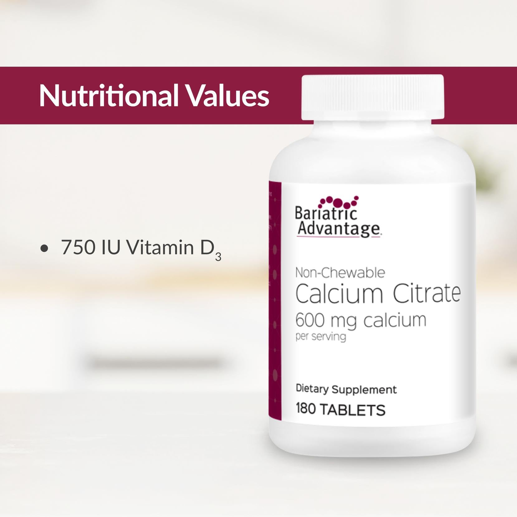 Bariatric Advantage bariatric-friendly calcium supplement for post-surgery routines